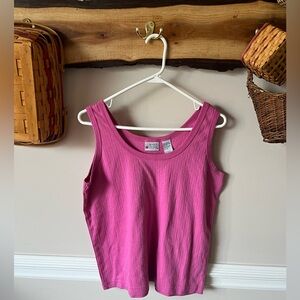 Vintage 90s Y2K Cornerstone Ribbed Pink Tank Top